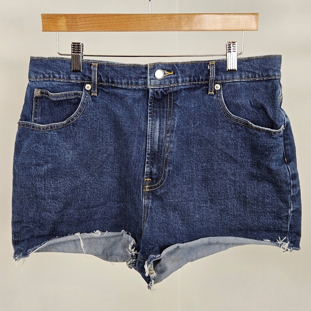 Everlane The Way-High Denim Short Womens 32 Blue Excellent High Rise Cut Off